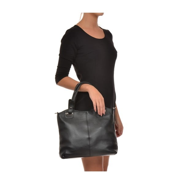 Geantă din piele Luisa Vannini Elegant Nero-image-4