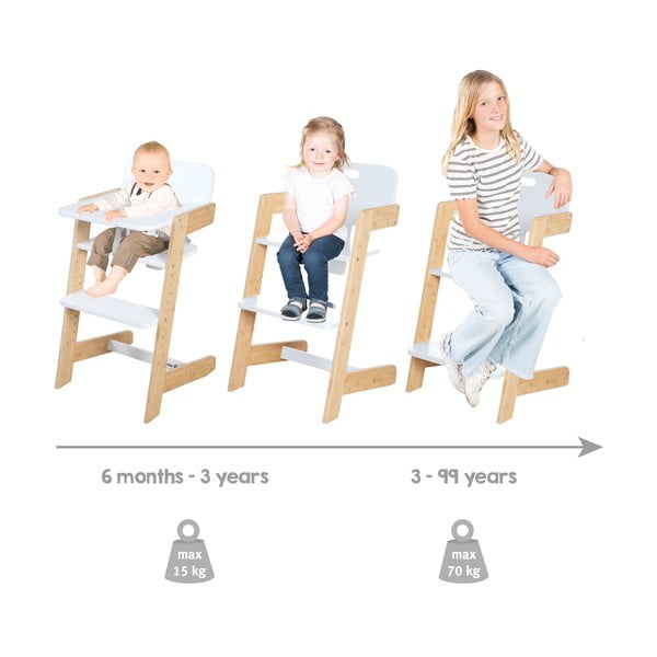 Scaun de masă pentru bebe alb Nature UP – Roba-image-3