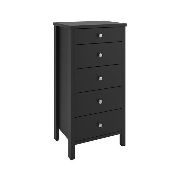 Comodă cu 5 sertare Steens Tromsö, înălțime 106 cm, negru maro-image-1