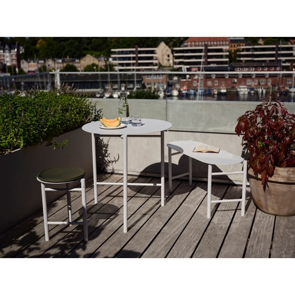 Bancă de grădină gri deschis din metal Disc – Zone-image-4