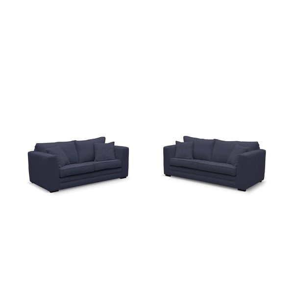 Set 2 canapele cu 2 și 3 locuri Rodier Taffetas, albastru