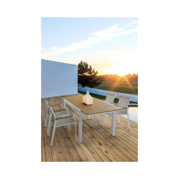 Scaun de grădină alb din metal Heta   – Bizzotto-image-1