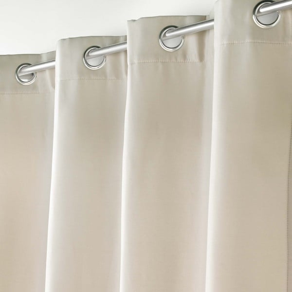 Draperie bej termoizolantă din microfibră 135x260 cm Micropolar – douceur d'intérieur-image-1