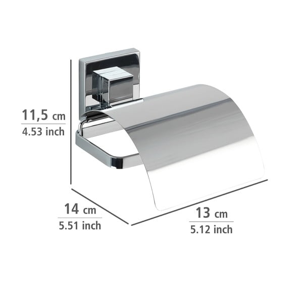 Suport pentru hârtie igienică Wenko cu sistem de prindere Vacuum-Loc, 14 x 13 cm-image-3