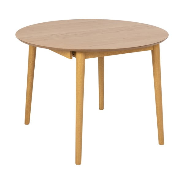 Masă de dining rotundă extensibilă cu aspect de lemn de stejar cu blat suplimentar ø 115 cm Montreux – Actona