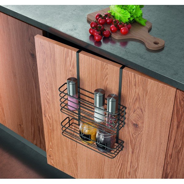 Raft metalic suspendat pentru bucătărie Metaltex Galileo Lava Double, negru-image-2