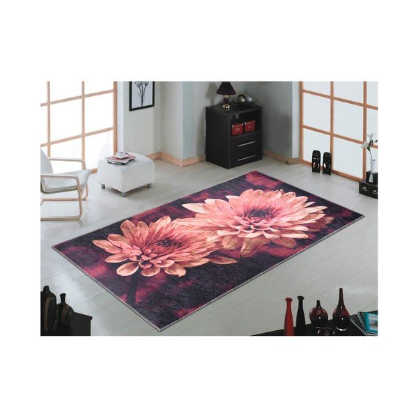 Covor rezistent Vitaus Red Chryzantemum, 100 x 160 cm
