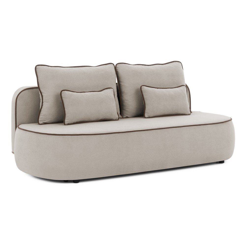 Canapea maro/taupe extensibilă/cu spațiu de depozitare cu tapițerie din catifea 210 cm Saga – Ropez