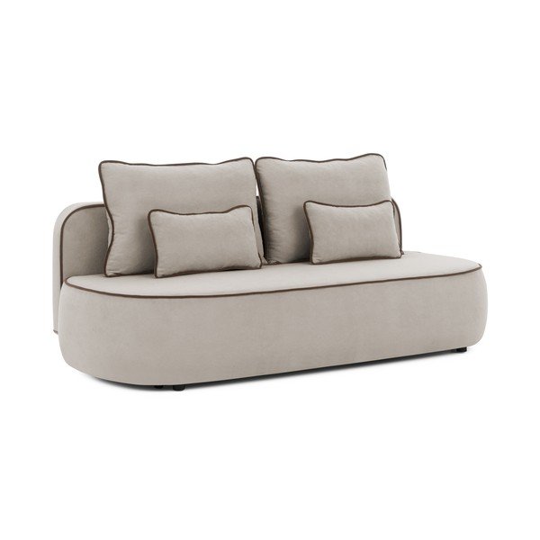 Canapea maro/taupe extensibilă/cu spațiu de depozitare cu tapițerie din catifea 210 cm Saga – Ropez