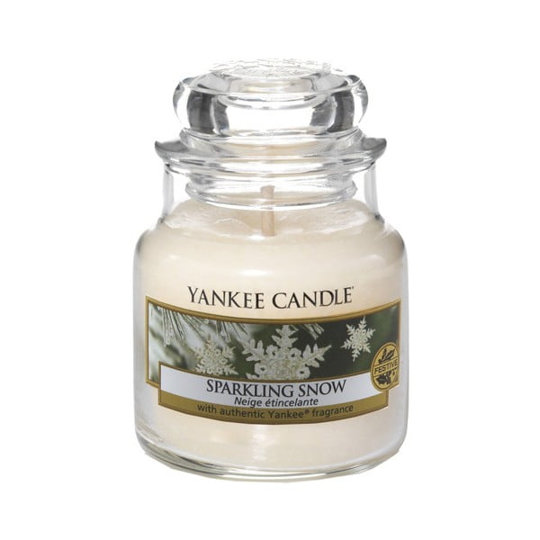 Lumânare parfumată Yankee Candle Sparkling Snow, timp de ardere 25 - 40 ore