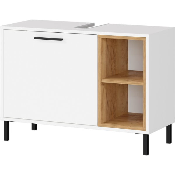 Dulap scund alb sub chiuvetă în stejar 80x57 cm Loria - Germania-image-1