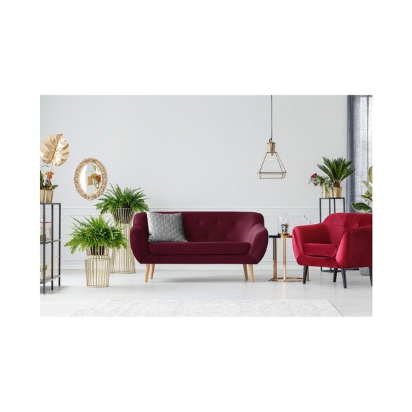 Canapea cu 2 locuri Mazzini Sofas AMELIE, vișiniu-image-2
