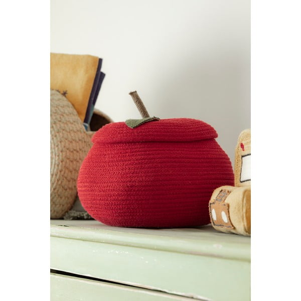 Coș de jucării pentru copii roșu din material textil ø 28x20 cm Apple – Lorena Canals-image-1