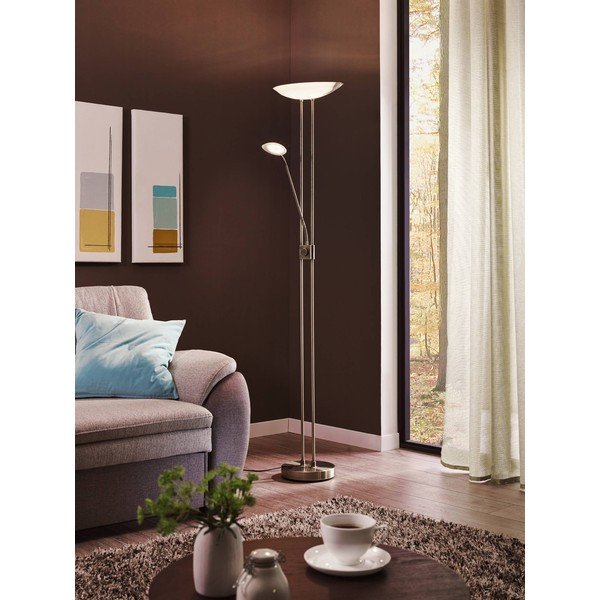 Lampadar gri LED cu abajur din sticlă (înălțime 180 cm) BAYA LED – EGLO-image-2
