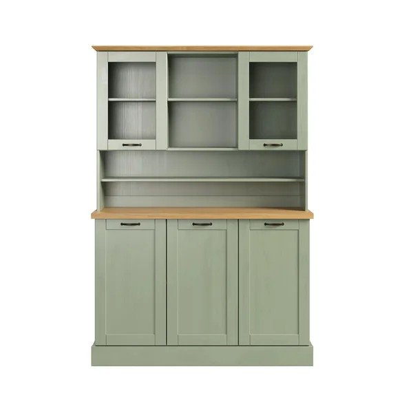 Vitrină verde/chihlimbar din lemn de pin 127x181,5x37 cm Teramo – Støraa