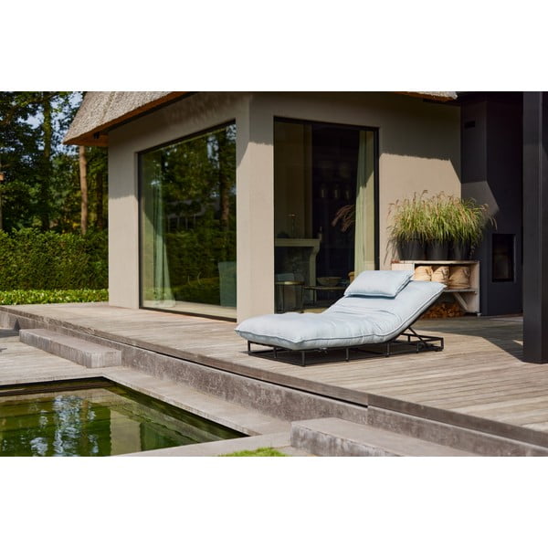 Șezlong de grădină albastru din metal/capitonat Emma - Hartman-image-1