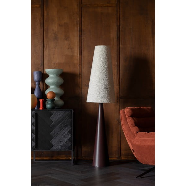 Lampadar negru-alb cu intensitate reglabilă cu abajur textil (înălțime 166 cm) Miki – Dutchbone-image-2