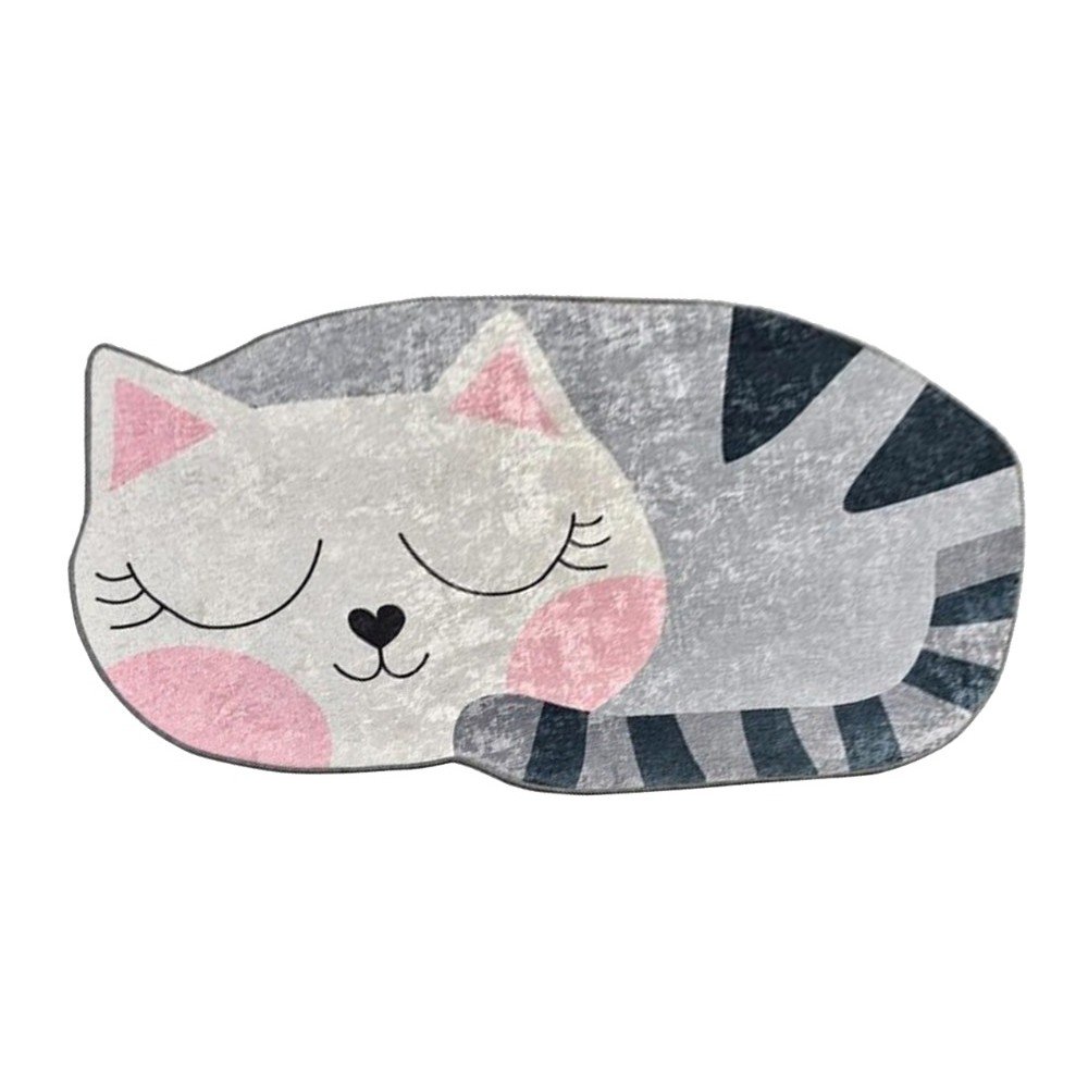 Covor pentru copii roz/gri lavabil 60x100 cm Cat – Mila Home