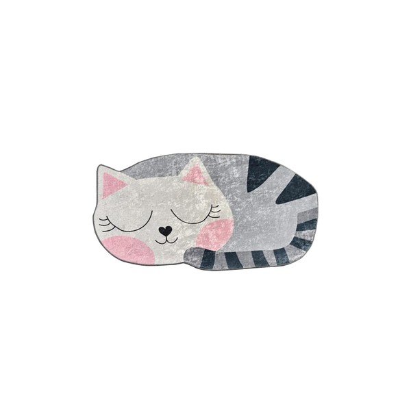 Covor pentru copii roz/gri lavabil 60x100 cm Cat – Mila Home
