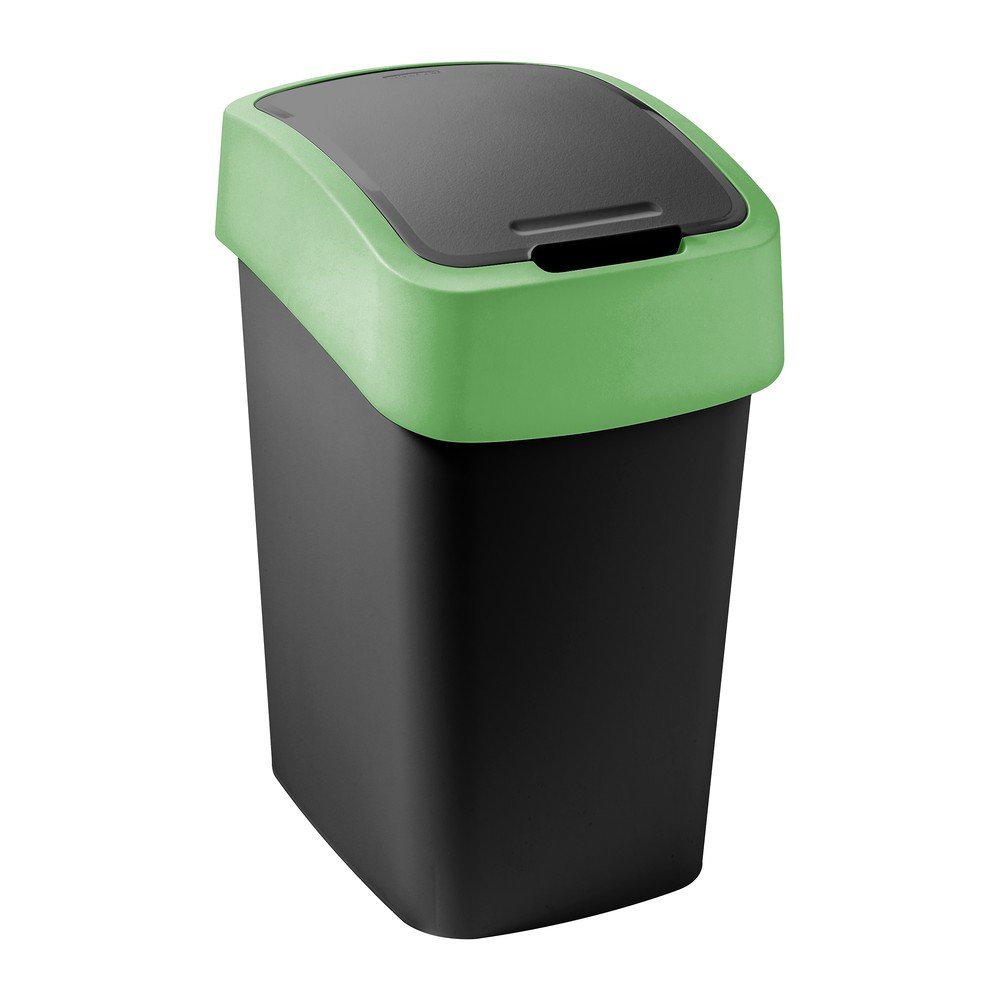 Coș de gunoi verde/negru pentru reciclare din plastic 9 l Flip Bin – Curver
