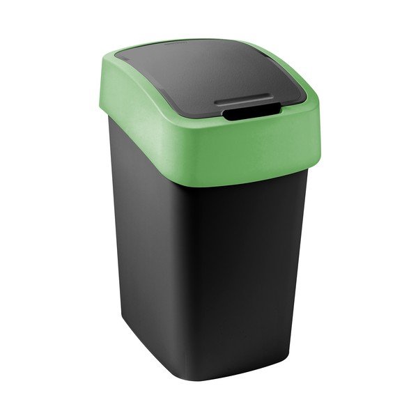 Coș de gunoi verde/negru pentru reciclare din plastic 9 l Flip Bin – Curver