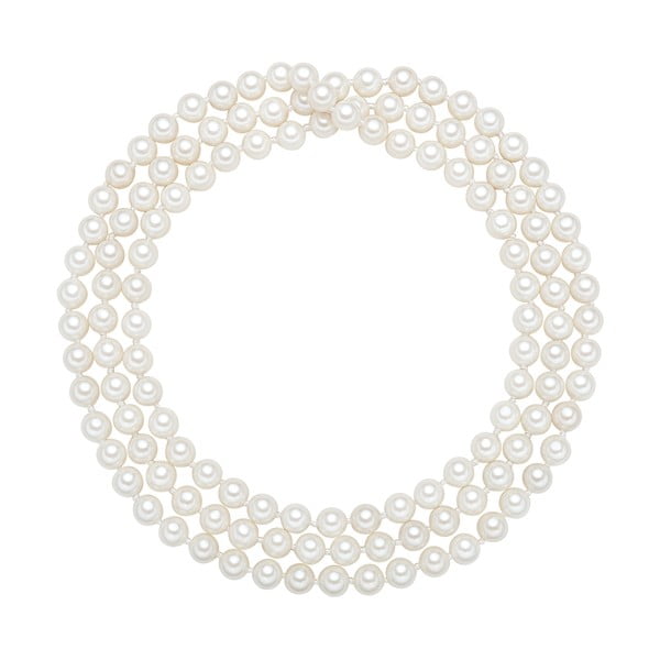 Lănțișor cu perle albe ⌀ 6 mm Perldesse Muschel, lungime 90 cm