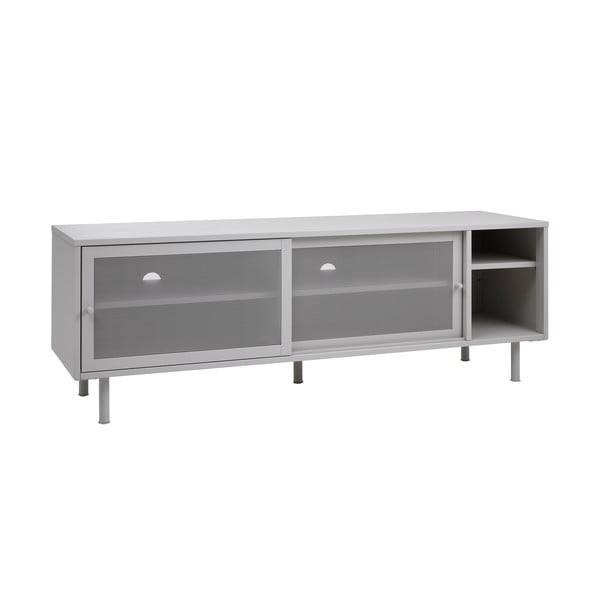 Comodă TV gri din metal 160x55x45 cm Veep – Unique Furniture-image-2