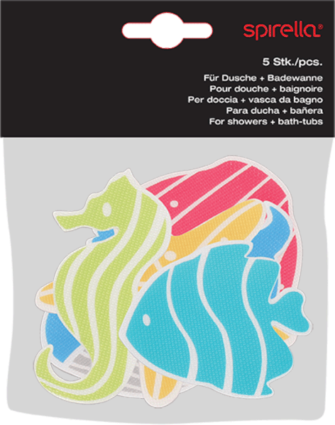 Covorașe antiderapante pentru copii pentru cadă 5 buc. 12x12 cm Waterworld – Spirella-image-1