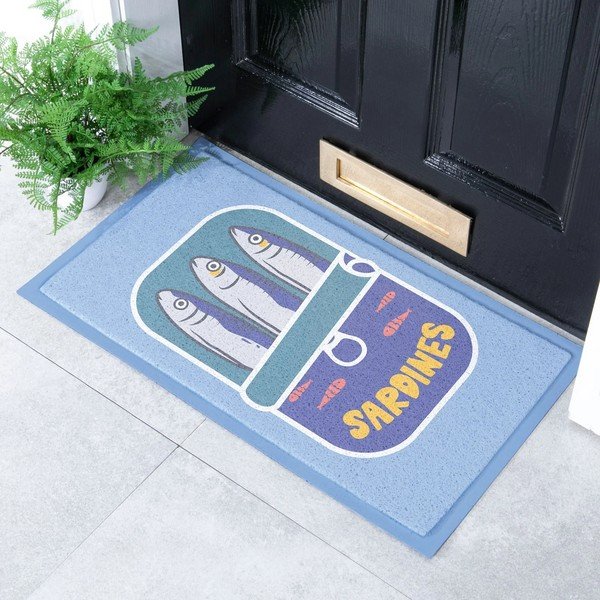 Covoraș de intrare din plastic reciclat 40x70 cm Sardine Tin – Artsy Doormats-image-1