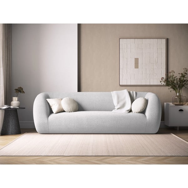 Canapea gri deschis cu tapițerie din stofă bouclé 230 cm Essen – Cosmopolitan Design-image-1
