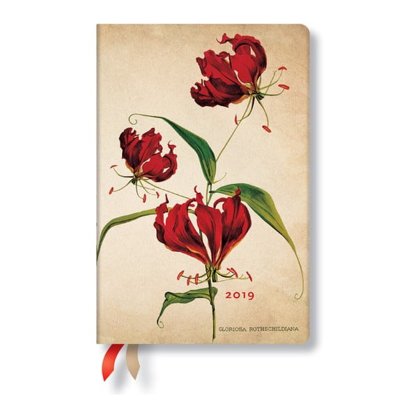 Agendă pentru anul 2019 Paperblanks Gloriosa Lily, 9,5 x 14 cm