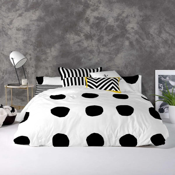 Husă din bumbac pentru pilotă Blanc Dot, 140 x 200 cm-image-1