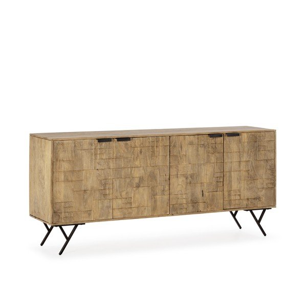 Comodă în culoare naturală din lemn de mango 175x78x40 cm Priya – MOME