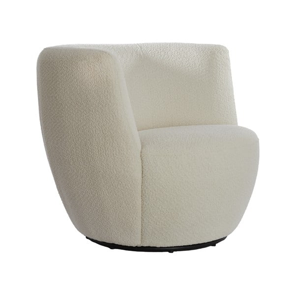 Fotoliu alb cu tapițerie din stofă bouclé Senja – Light & Living