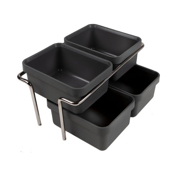 Coș de gunoi din plastic pentru deșeuri sortate/încorporat 15 + 15 l Metropolis - Elletipi-image-3