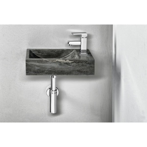 Chiuvetă mică pentru WC neagră din piatră 40x22 cm Blok – Sapho-image-1