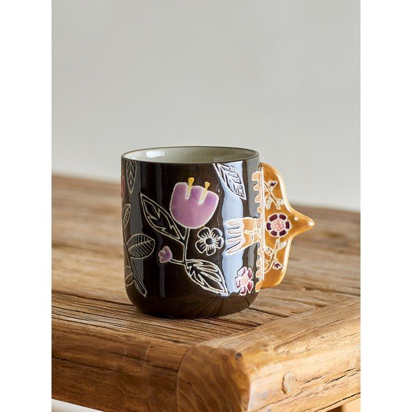 Cești maro închis 4 buc. pentru latte din gresie ceramică 325 ml Vivielle – Bloomingville-image-1