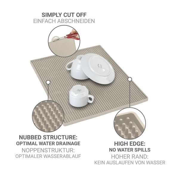 Scurgător de vase bej din cauciuc 40x30 cm Maxi – Wenko-image-4