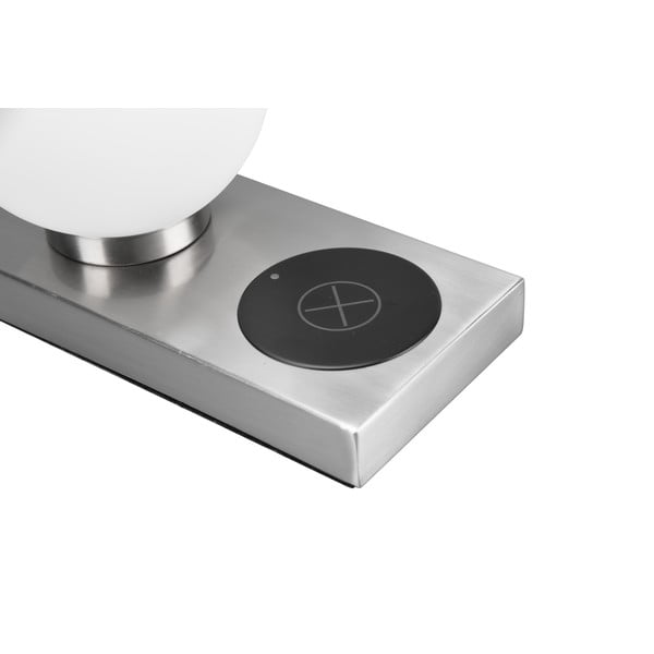 Veioză argintie cu încărcător wireless (înălțime 15 cm) Chloe – Reality-image-4