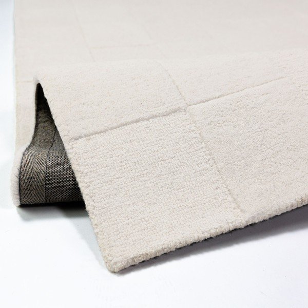 Covor fildeș țesut manual din lână 200x290 cm Checkerboard – Flair Rugs-image-3