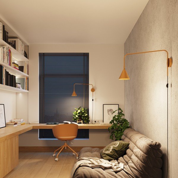 Aplică de perete galbenă cu alimentare la priză ø 14 cm Zylo – Sollux-image-2