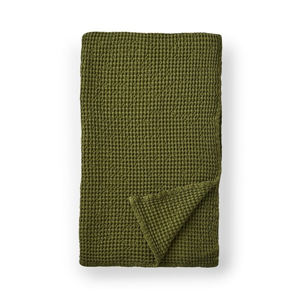 Pătură verde din bumbac 150x200 cm Jaipur Chunky Waffle – Pineapple Elephant