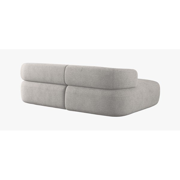 Colțar gri deschis cu tapițerie din țesătură bouclé (cu colț pe partea stângă/cu șezlong) Jenny – Micadoni -image-3