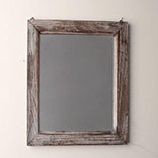 Oglindă cu ramă din lemn Dakls, înălțime 39 cm, gri