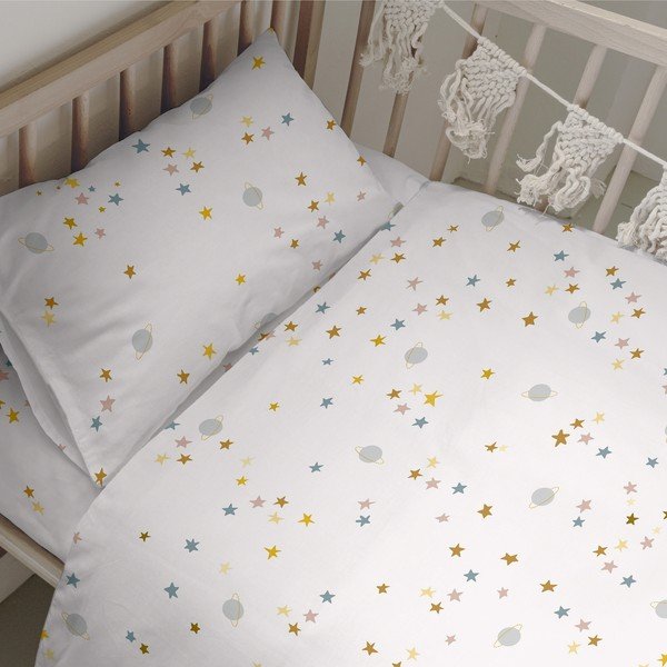 Lenjerie de pat pentru copii din bumbac pentru pătuț 100x120 cm Saturn – Happy Friday-image-1