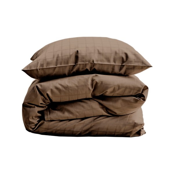 Lenjerie de pat maro din damasc pentru pat dublu/extinsă 200x220 cm Clear – Södahl
