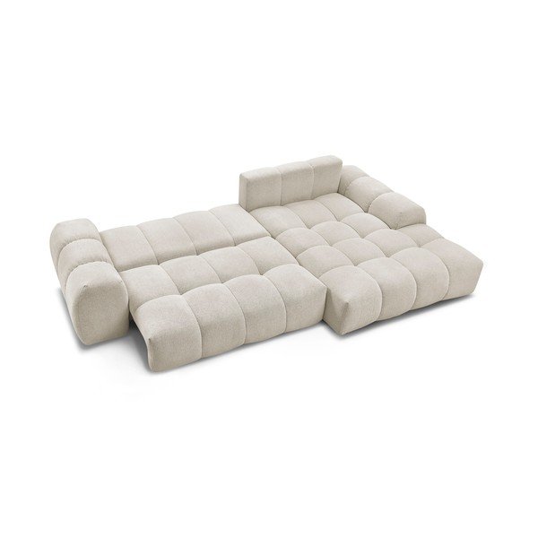 Colțar alb extensibil/cu spațiu de depozitare cu tapițerie din chenille (cu colț pe partea dreaptă/cu șezlong) Everest – Bobochic Paris-image-4
