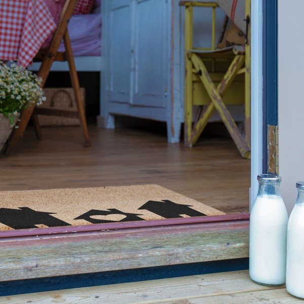 Covoraș de intrare din fibre de nucă de cocos 40x60 cm Home Is Where the Heart Is – Artsy Doormats-image-4