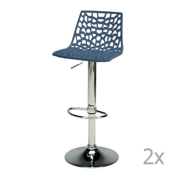 Set de 2 scaune ajustabile pentru bar Castagnetti Gass, albastru
