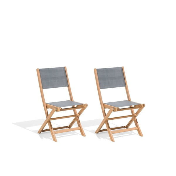 Set 2 scaune pliabile de grădină din lemn de salcâm Monobeli Bibione